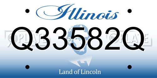 Q33582Q Illinois License Plate