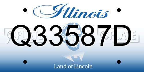 Q33587D Illinois License Plate