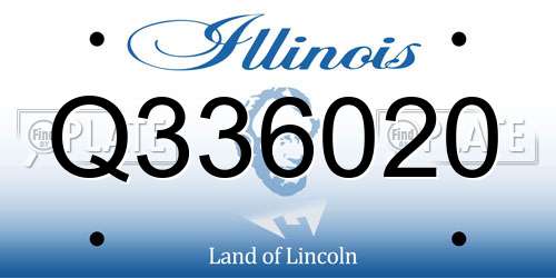 Q336020 Illinois License Plate