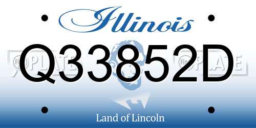 Q33852D Illinois License Plate