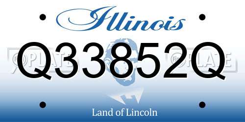 Q33852Q Illinois License Plate
