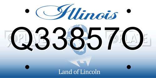 Q33857O Illinois License Plate