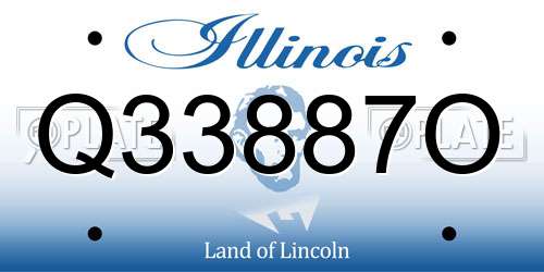 Q33887O Illinois License Plate
