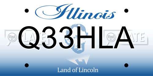 Q33HLA Illinois License Plate
