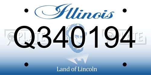 Q340194 Illinois License Plate