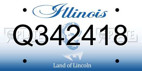 Q342418 Illinois License Plate