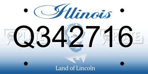 Q342716 Illinois License Plate