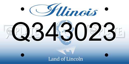 Q343023 Illinois License Plate