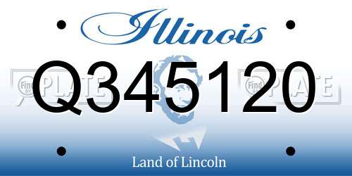 Q345120 Illinois License Plate