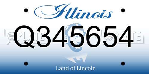 Q345654 Illinois License Plate