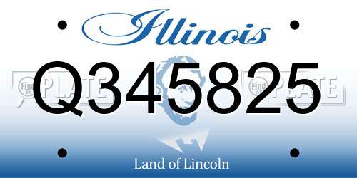 Q345825 Illinois License Plate