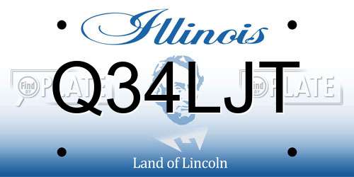 Q34LJT Illinois License Plate