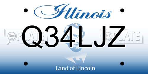 Q34LJZ Illinois License Plate