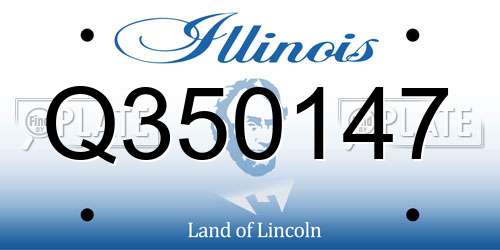 Q350147 Illinois License Plate