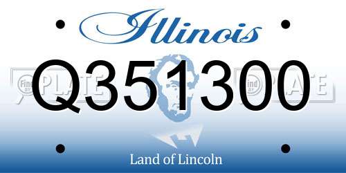 Q351300 Illinois License Plate