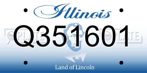 Q351601 Illinois License Plate