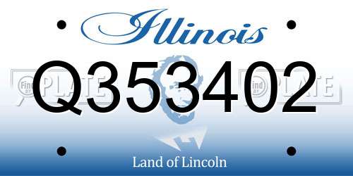 Q353402 Illinois License Plate