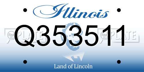 Q353511 Illinois License Plate