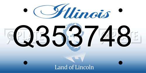 Q353748 Illinois License Plate