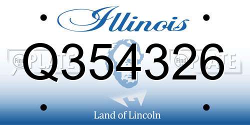 Q354326 Illinois License Plate