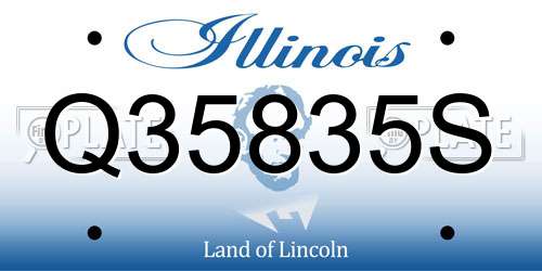 Q35835S Illinois License Plate