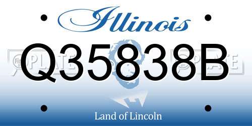Q35838B Illinois License Plate