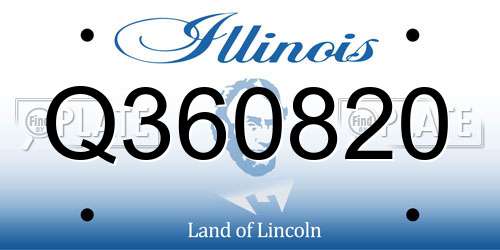 Q360820 Illinois License Plate