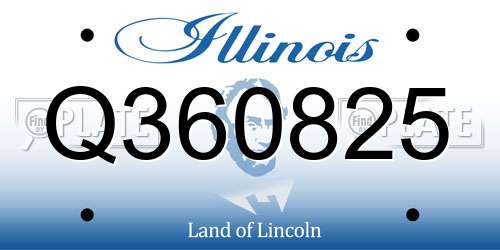 Q360825 Illinois License Plate