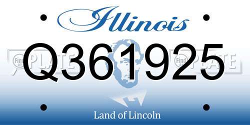 Q361925 Illinois License Plate