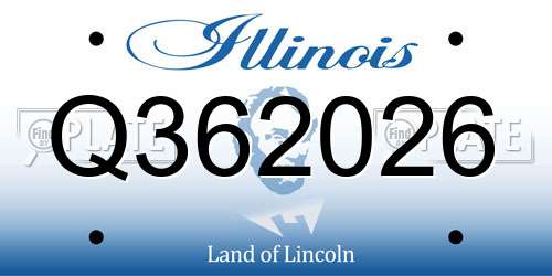Q362026 Illinois License Plate