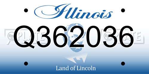 Q362036 Illinois License Plate