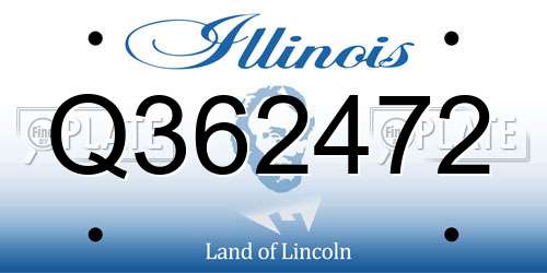 Q362472 Illinois License Plate