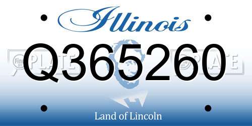 Q365260 Illinois License Plate