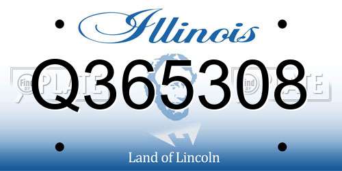 Q365308 Illinois License Plate