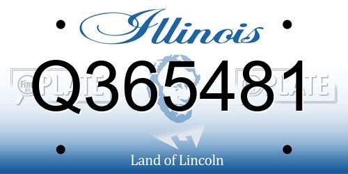 Q365481 Illinois License Plate