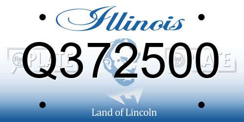 Q372500 Illinois License Plate