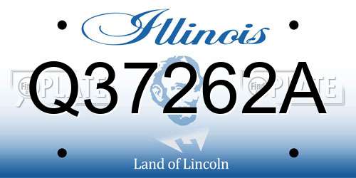 Q37262A Illinois License Plate