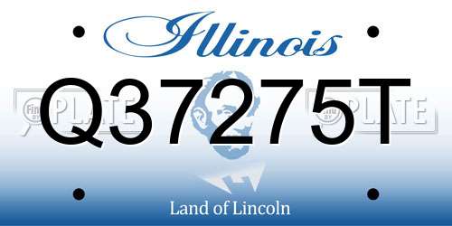 Q37275T Illinois License Plate