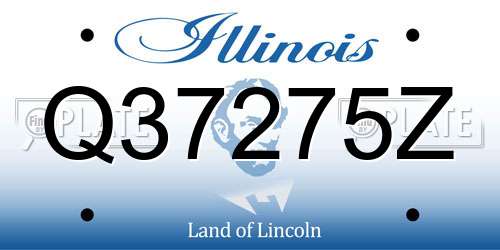 Q37275Z Illinois License Plate