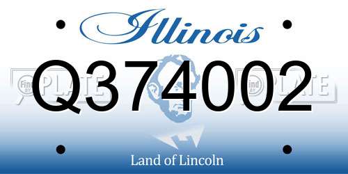 Q374002 Illinois License Plate
