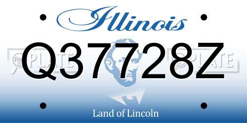 Q37728Z Illinois License Plate