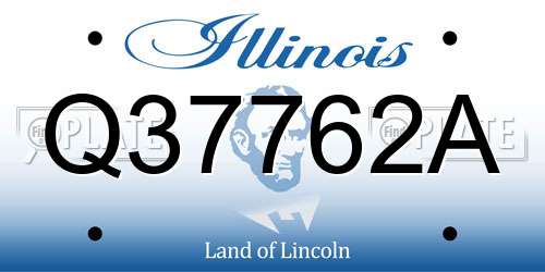 Q37762A Illinois License Plate