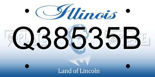 Q38535B Illinois License Plate