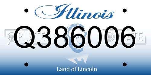 Q386006 Illinois License Plate