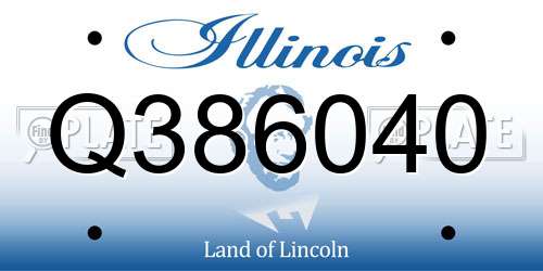 Q386040 Illinois License Plate