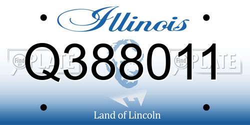 Q388011 Illinois License Plate