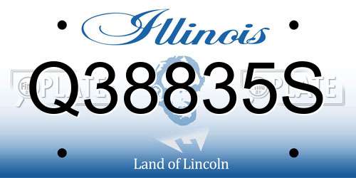 Q38835S Illinois License Plate