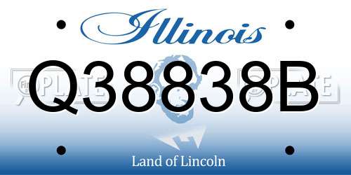 Q38838B Illinois License Plate