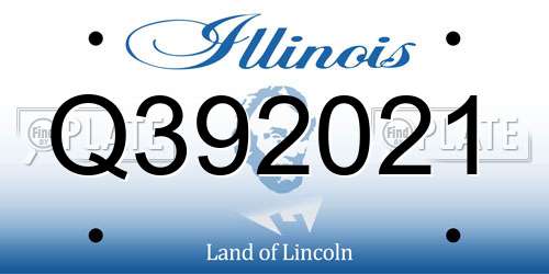 Q392021 Illinois License Plate