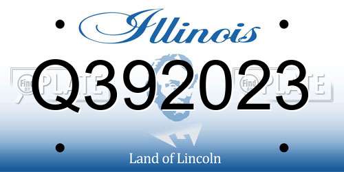 Q392023 Illinois License Plate